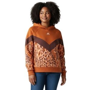 Adidas Farm Rio Sportswear Graphic Hoodie Fox Red Animal Print Sweatshirt 2XL